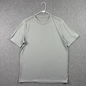 Vuori Current Tech Tee Mens Small Light Gray Performance Stretch T Shirt